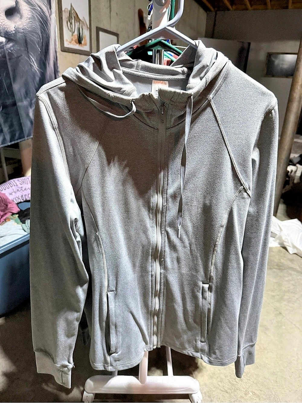 Member's Mark Ladies' Everyday Full Zip Hooded Jacket Gray XL Like New